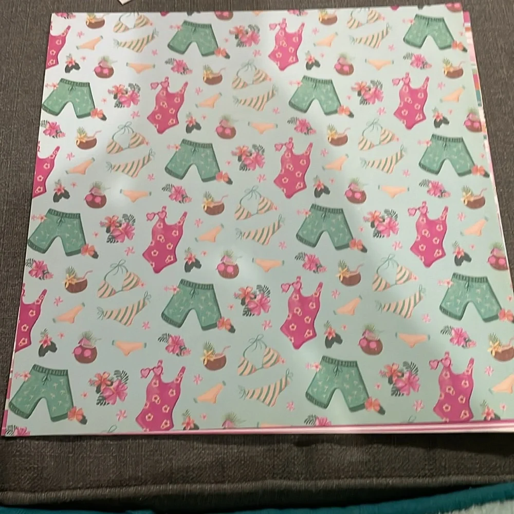Vacation Vibes Paper pad Scarpbooking Pages flamingo palms bathing suits